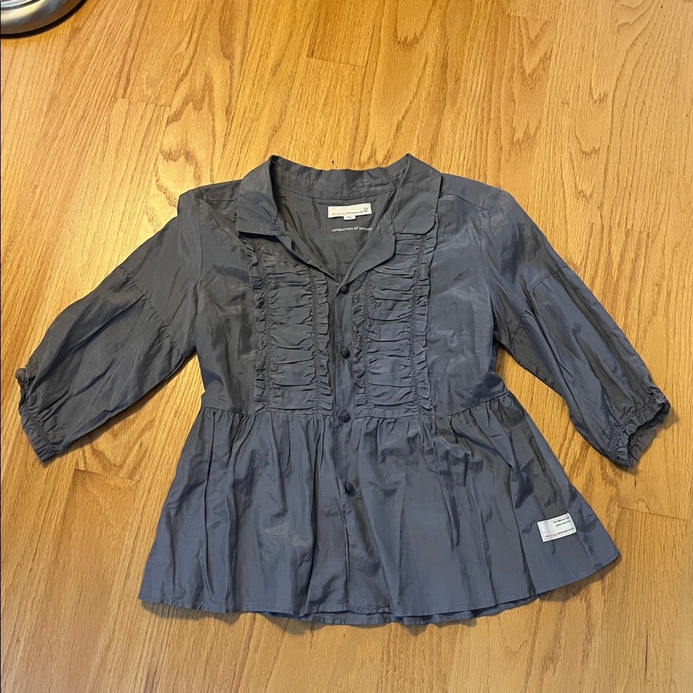 Odd Molly Pintuck Pleat Blouse 2/medium grey